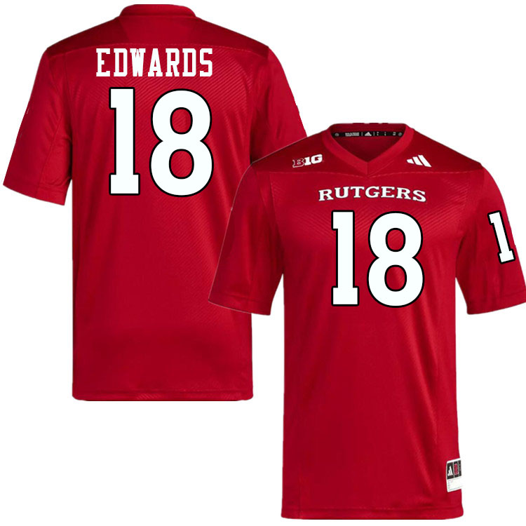 Rutgers Scarlet Knights #18 Canaan Edwards College Football Jerseys Stitched-Scarlet Rutgers Scarlet Knights #18 Canaan Edwards College Football Jerseys Stitched-Scarlet